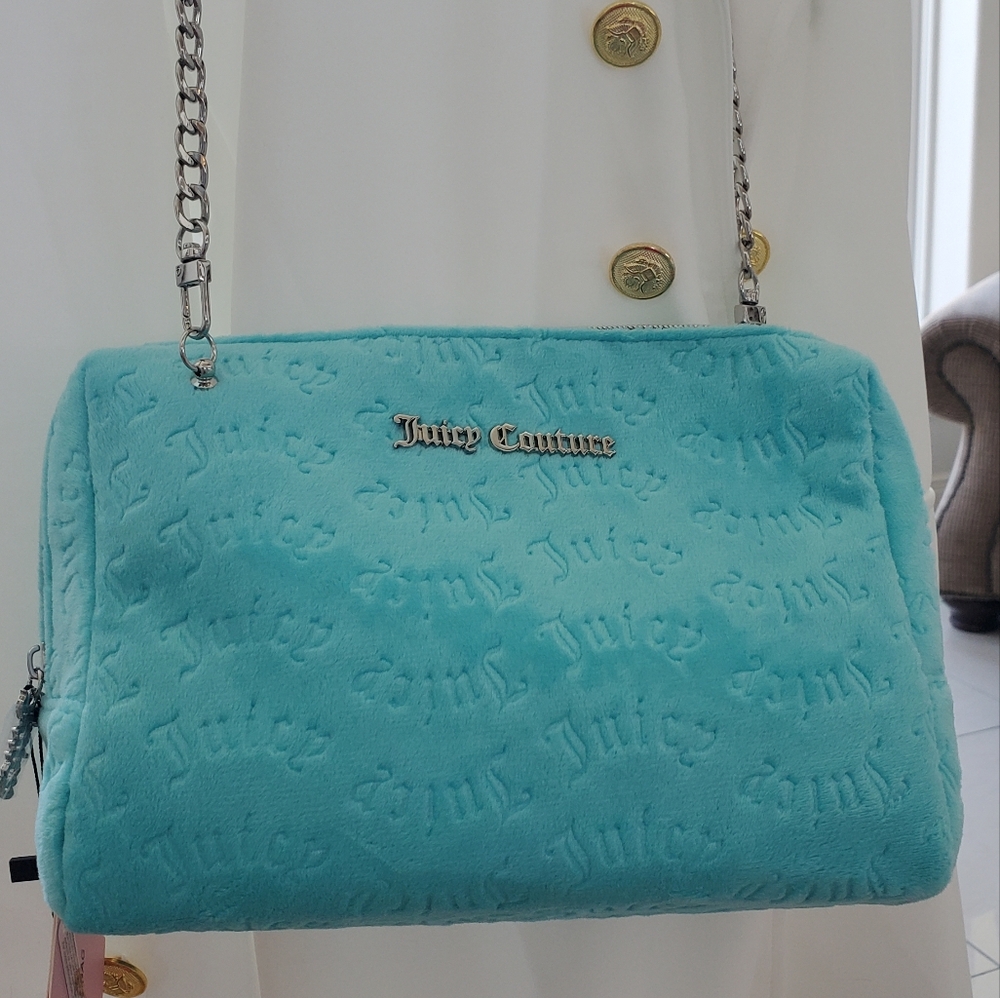 Juicy Couture Blue Embossed Shoulder/ Crossbody Bag